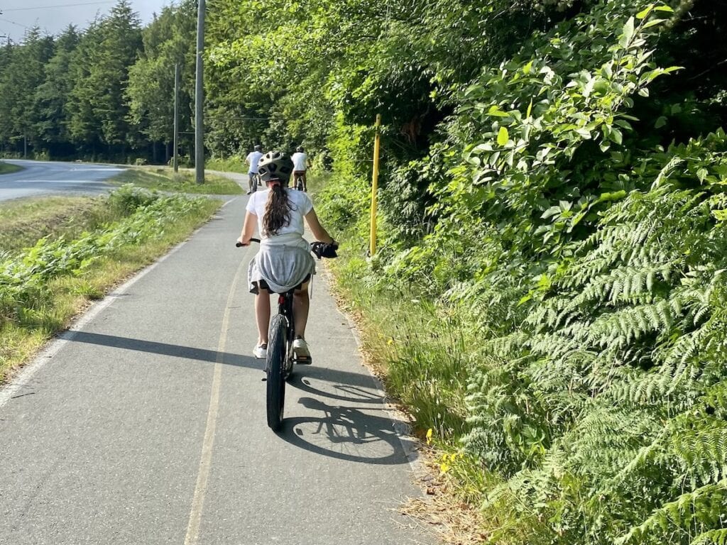 Bike Riding on the Bike Path in Tofino, BC