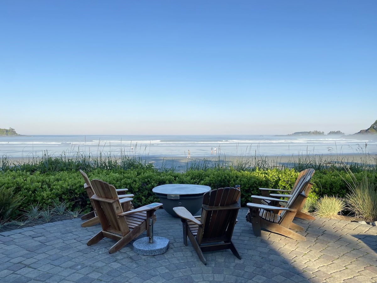 View of Cox Bay Tofino from the Long Beach Lodge