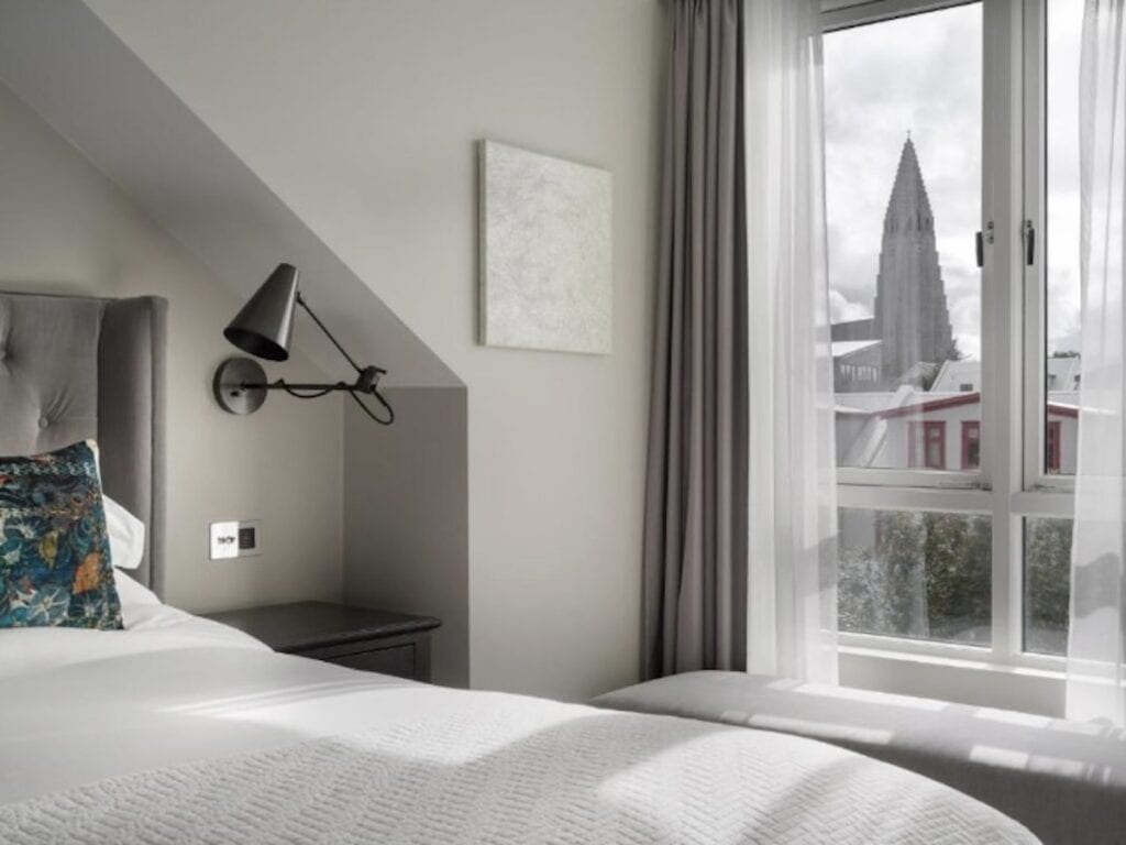 Interior of bedroom San d Hotel by Keahotels Iceland