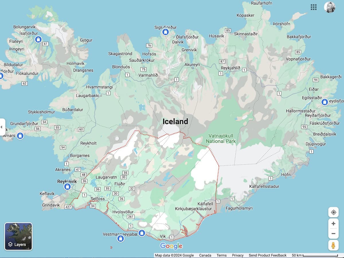 South Iceland Map
