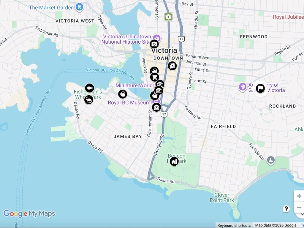 Map of the Best Things to do in Victoria with Kids