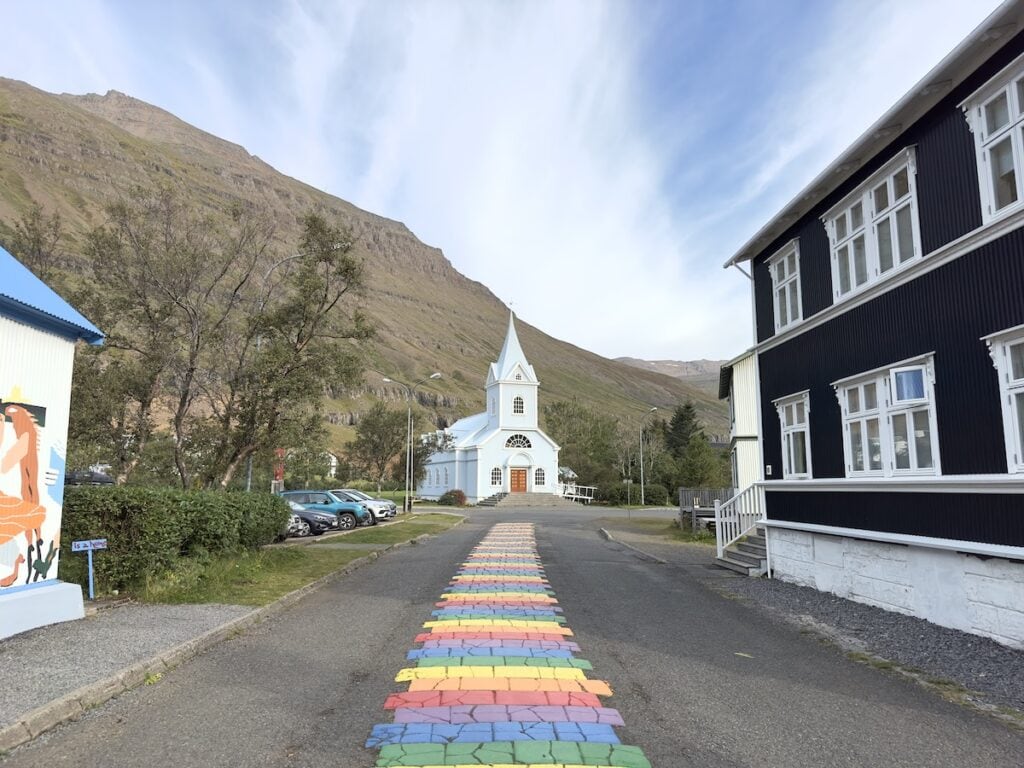 Rainbow Street in Seyðisfjörður, Iceland