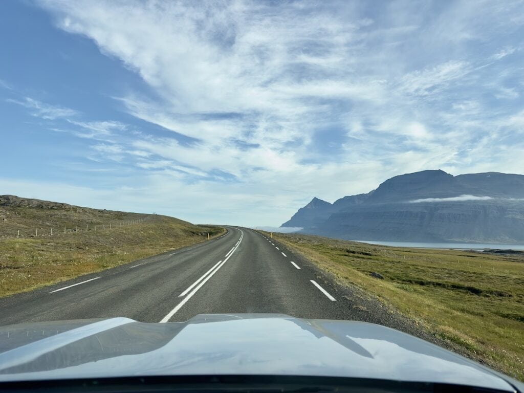 Road view of Iceland East Fjords
