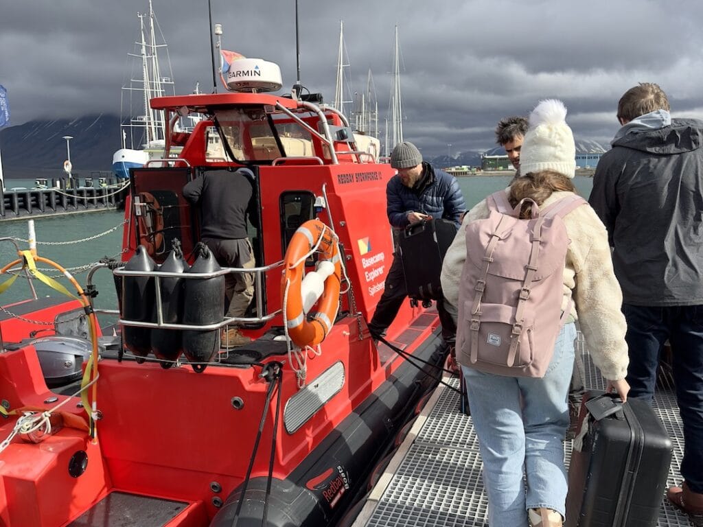 Boat to Isfjord Radio Adventure Hotel, Svalbard