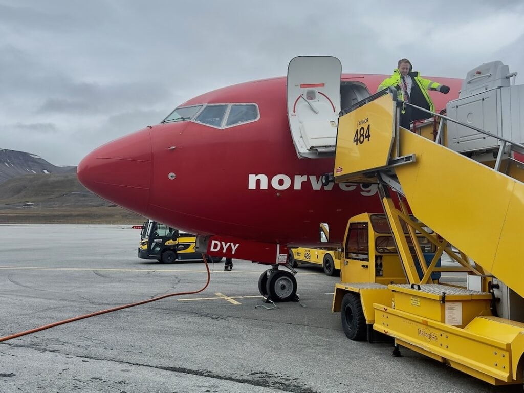 Plane Landing in Svalbard