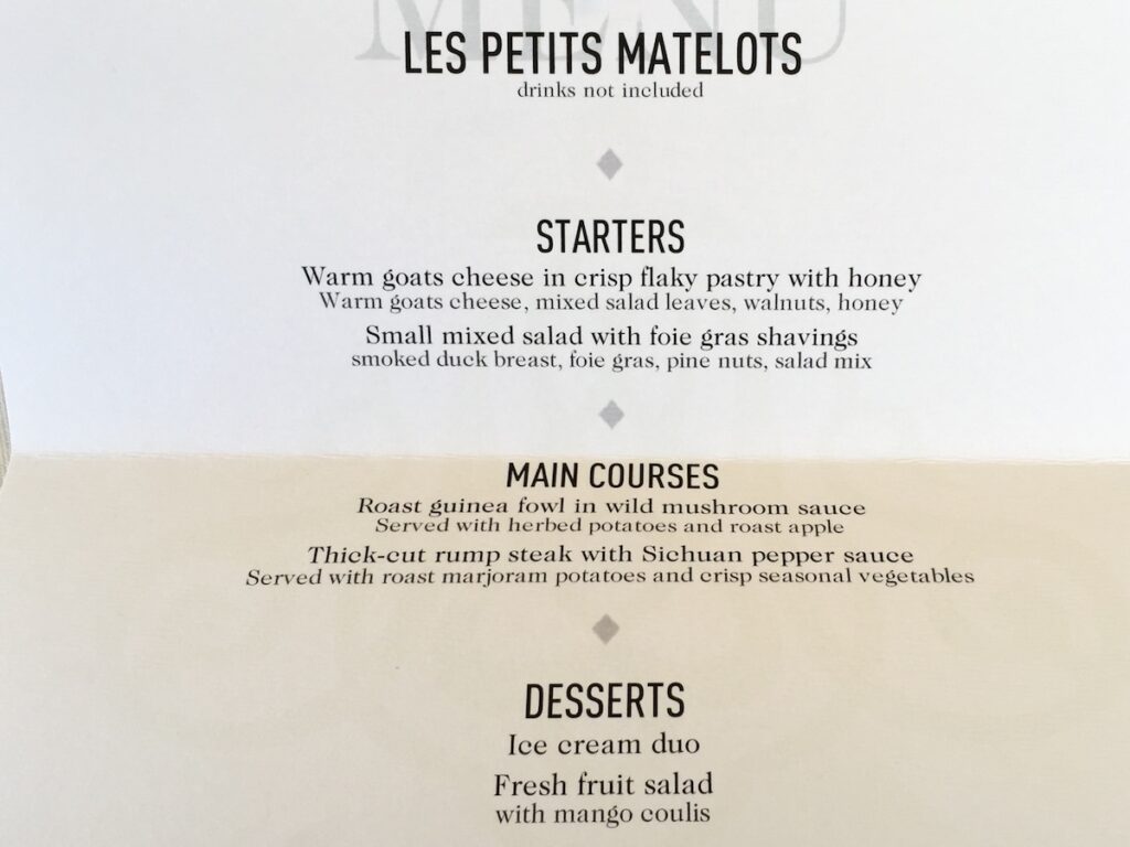 Kids Menu, Le Calife, Paris