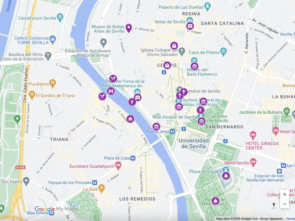 Seville Attractions Map