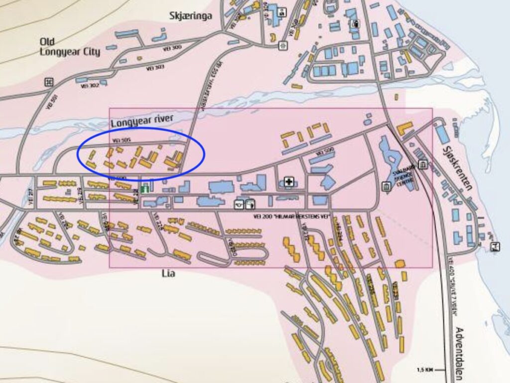 Map of best vacation rental location in Longyearbyen.