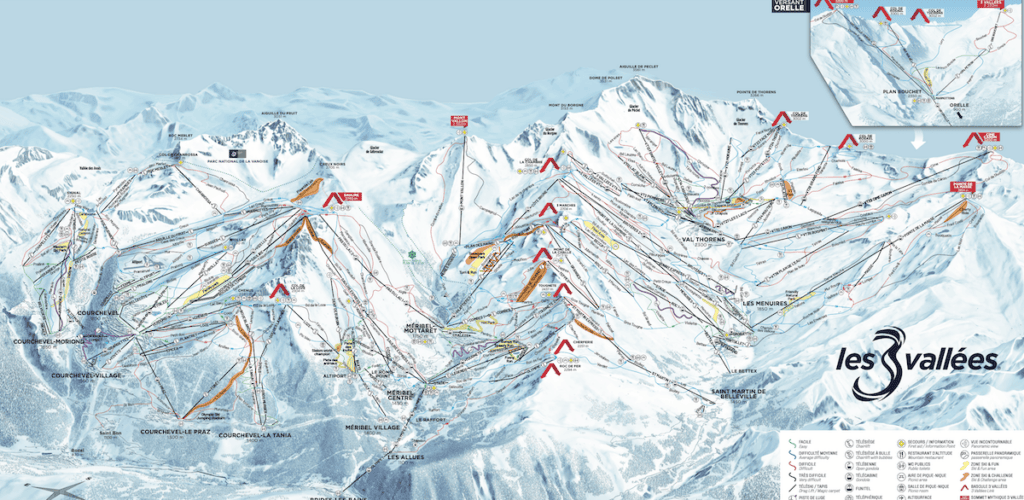Les 3 Vallees Ski Resort Map