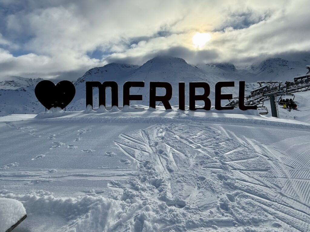 Meribel Mountaintop Sign