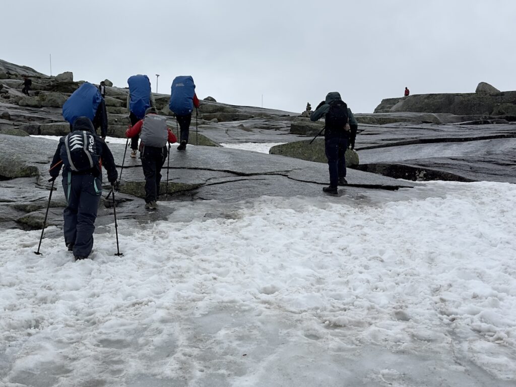 Snow on the Trail at Trolltunga