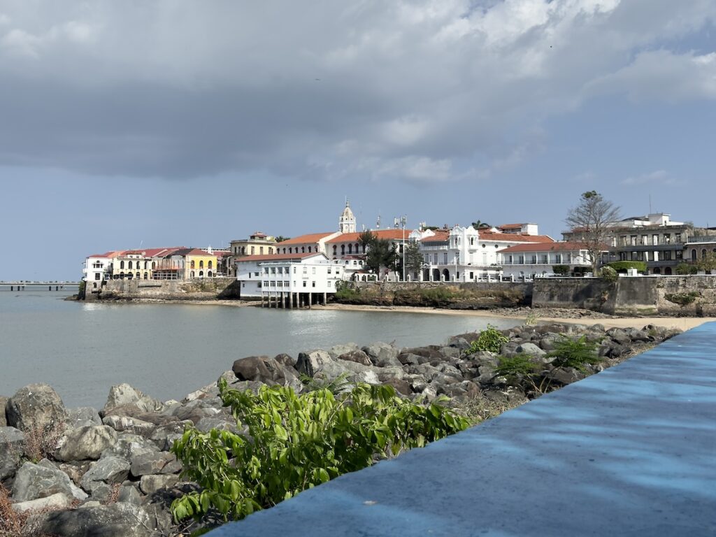 Skyline of Casco Viejo Panama from the Cinta Costera