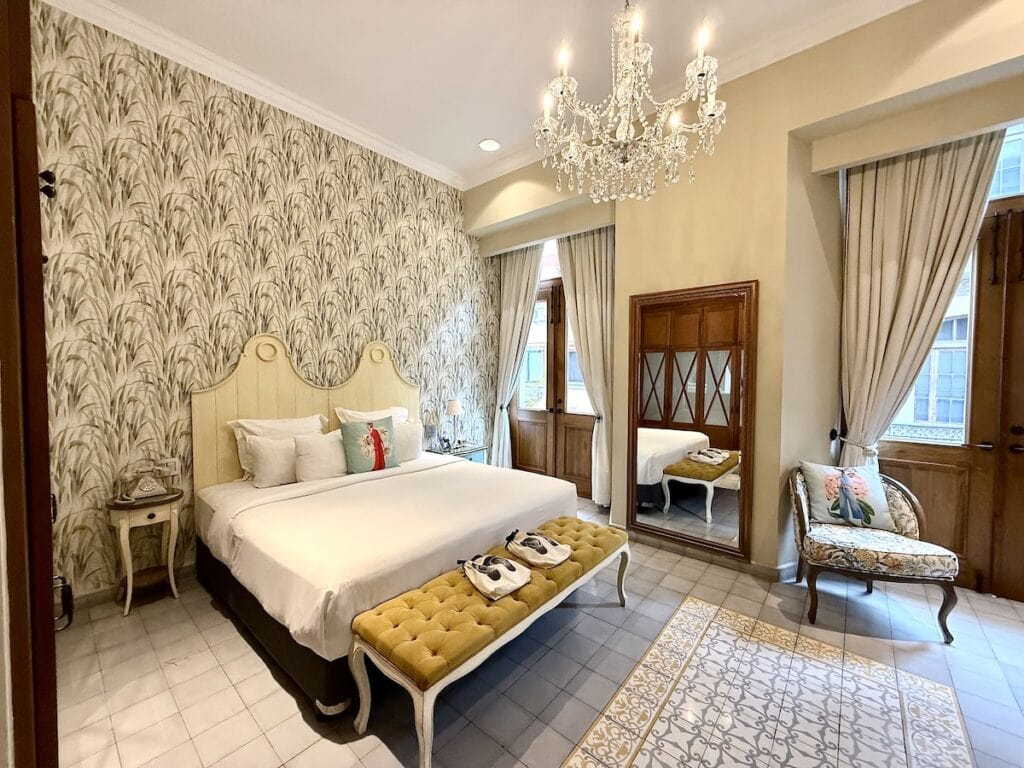 Bedroom at La Concordia Hotel in Casco Viejo, Panama City