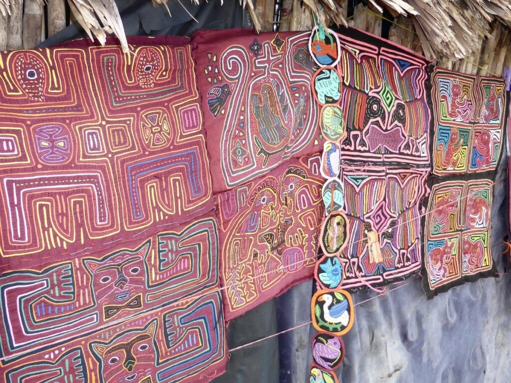 Molas on display in Guna yala
