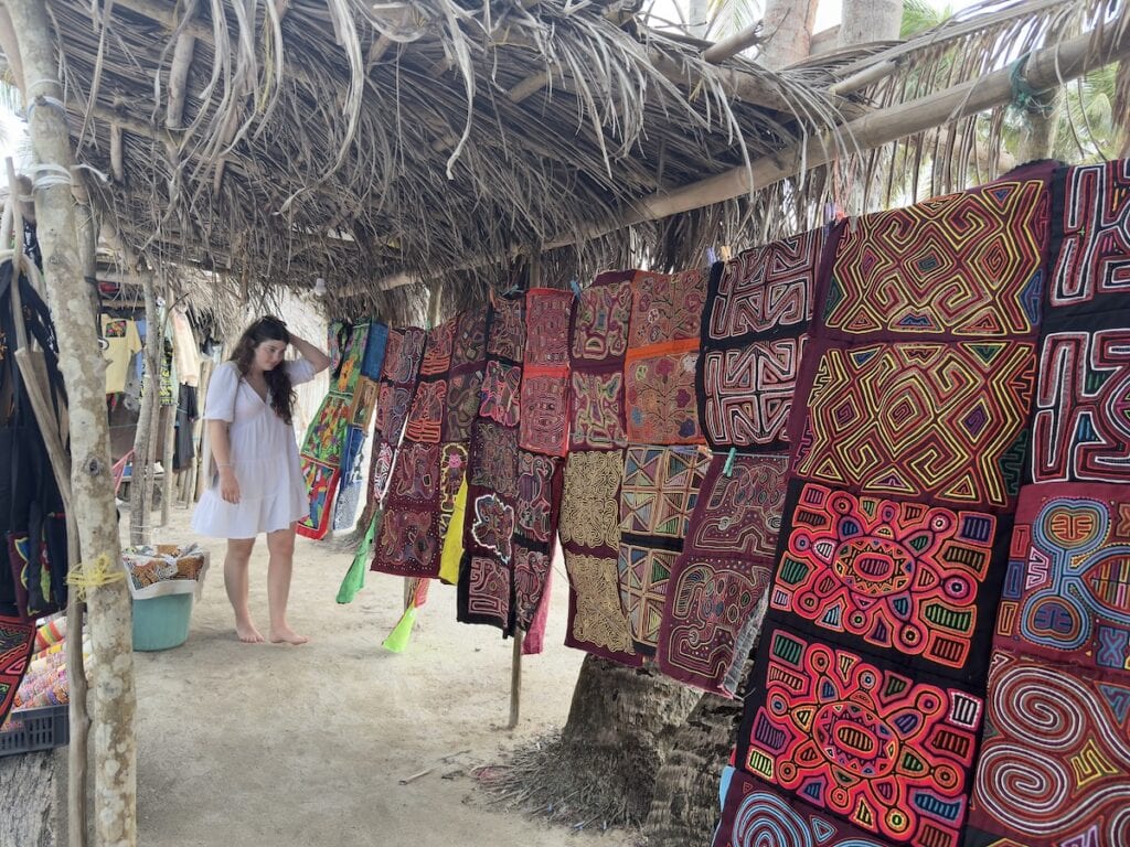 Molas on display in Guna Yala
