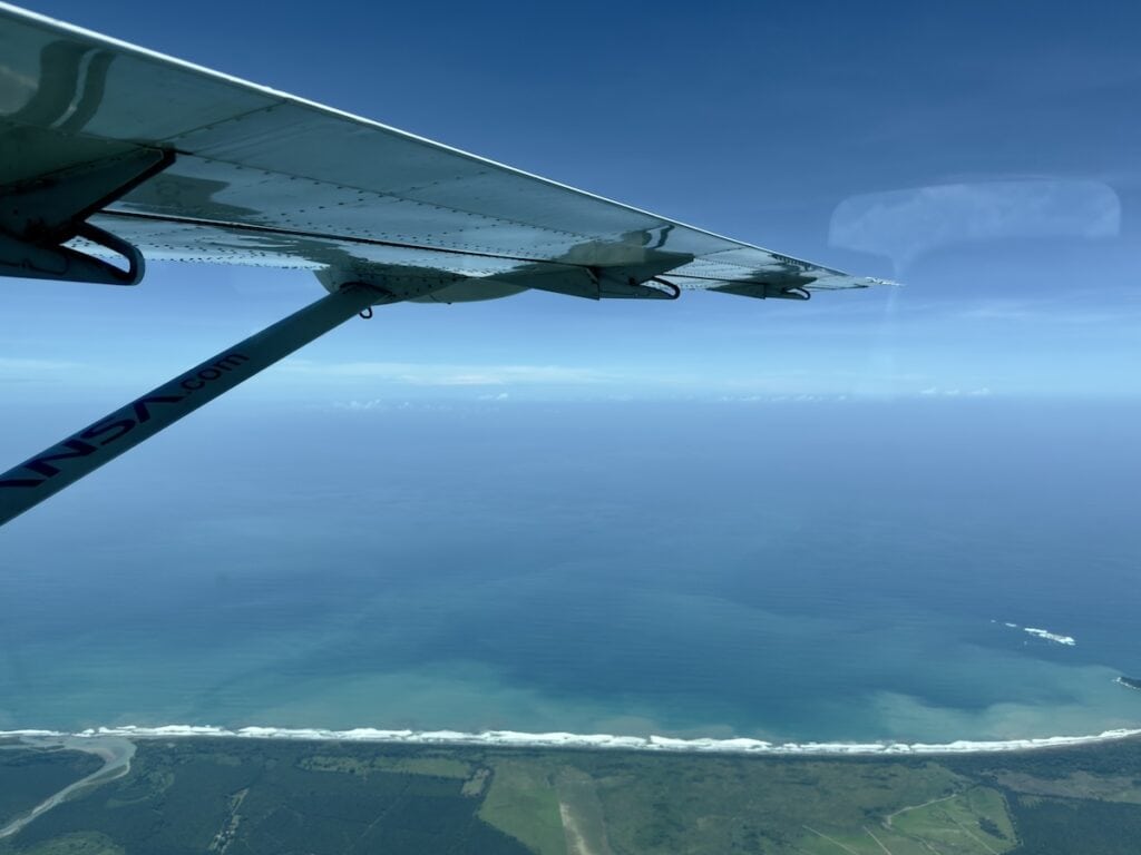 View out the window on Sansa Airline flying into Puerto Jimenez