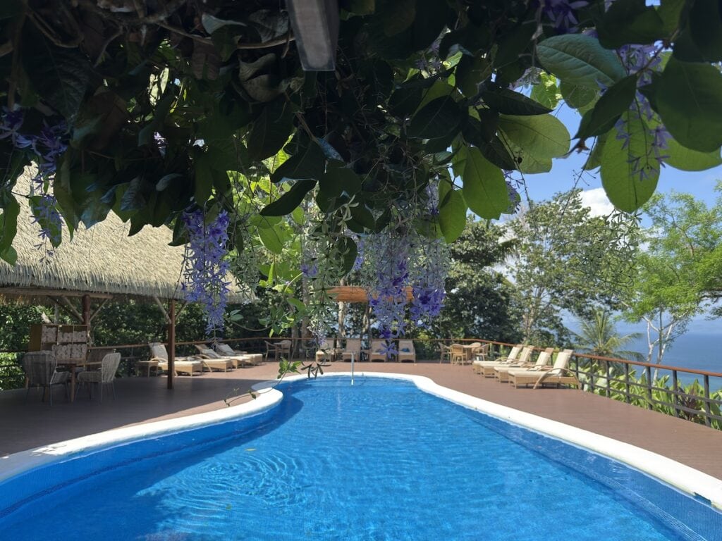 The pool area at Lapa Rios